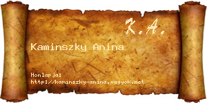 Kaminszky Anina névjegykártya